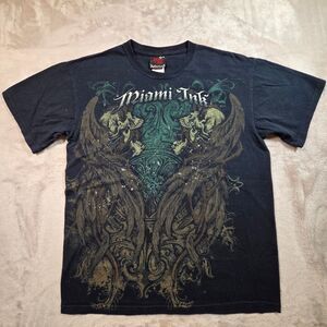 Miami Ink Stigmata Twins Skull Tee Y2K Tattoo Graphic Medium